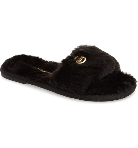 michael kors slippers maat 35|michael kors faux fur slippers.